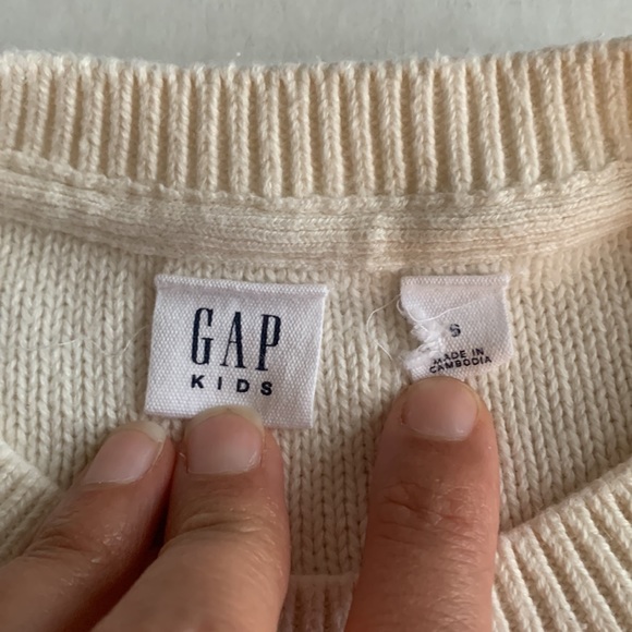 GAP Kids Cable Knit Cream Off White Sweater Dress Size Small - Picture 6 of 11